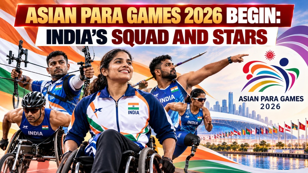 Illustration of Indian para athletes in wheelchair racing, archery, javelin and running