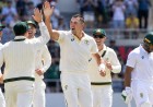 Illustration of Australian Test cricketers celebrating a wicket as a South African batter walks off
